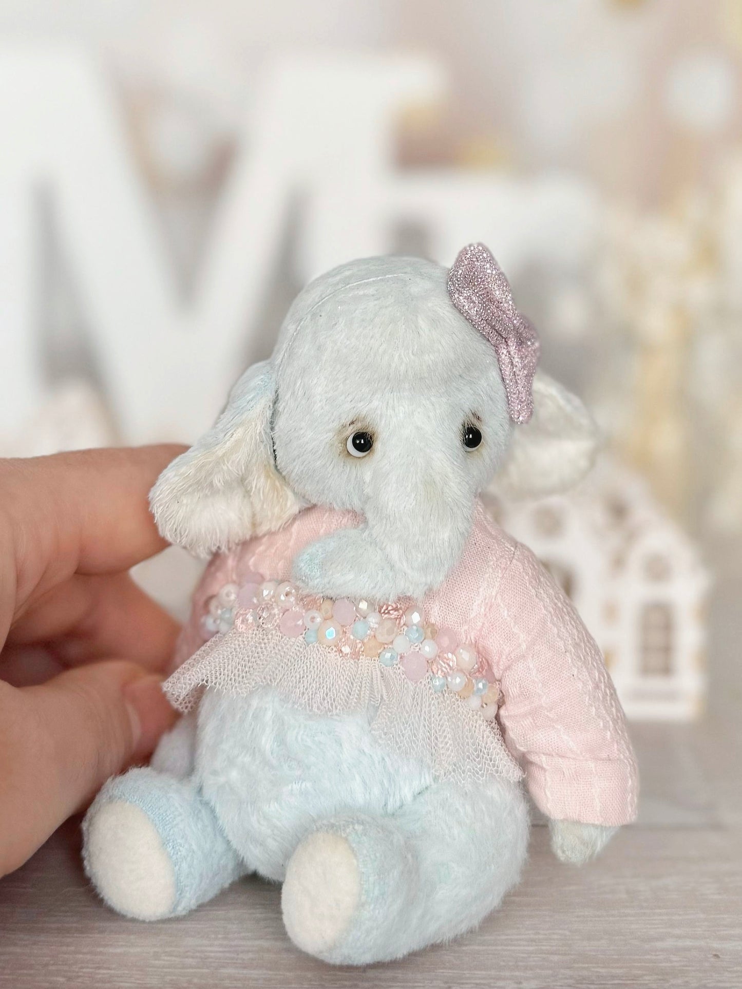 Handmade Teddy Elephant Luna - 13 cm